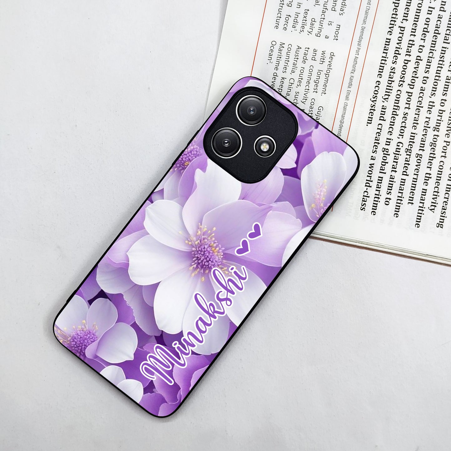 Awesome Purple Floral Glossy Customised Metal Case Cover  For Redmi