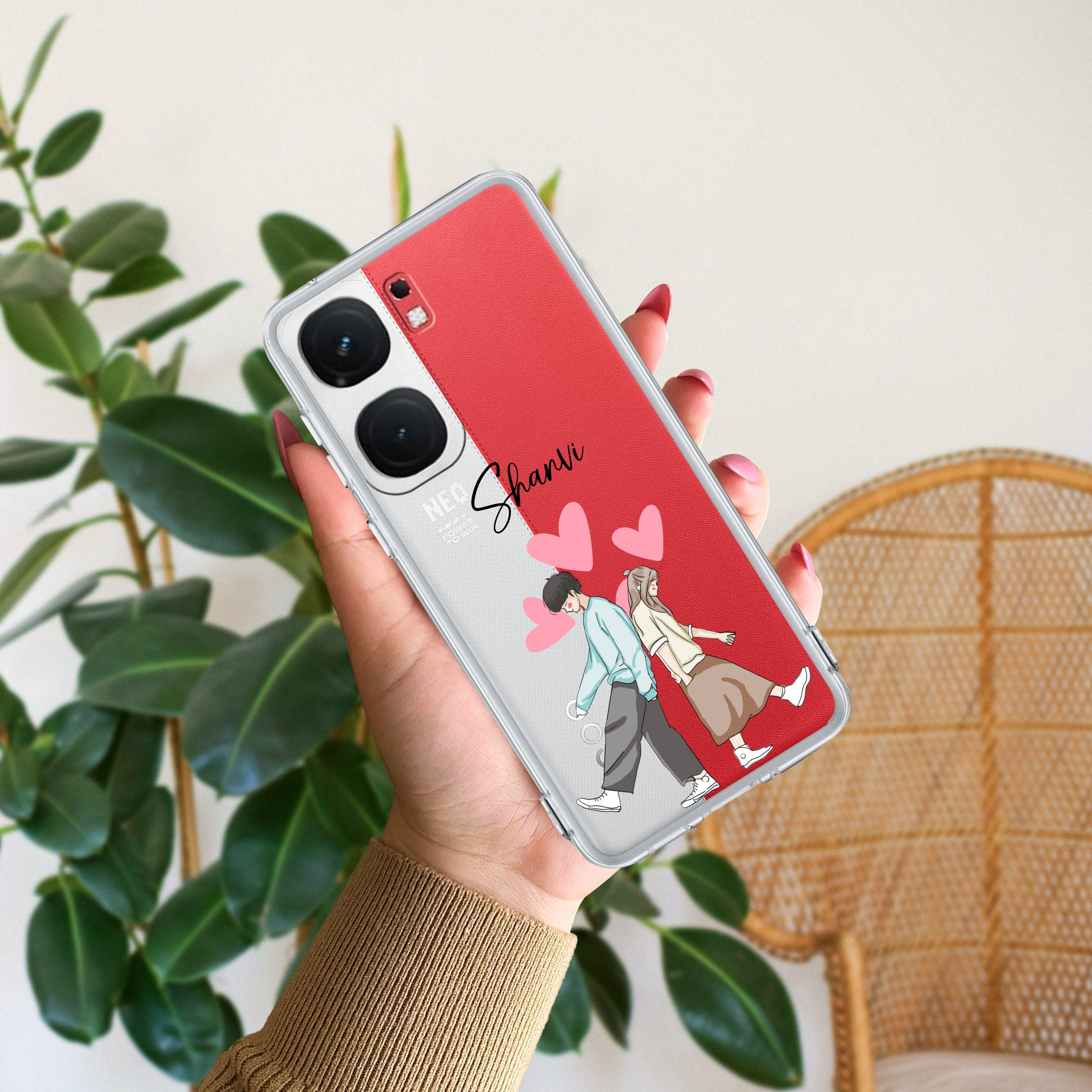 Love Couple Customize Transparent Silicon Case For iQOO - ShopOnCliQ