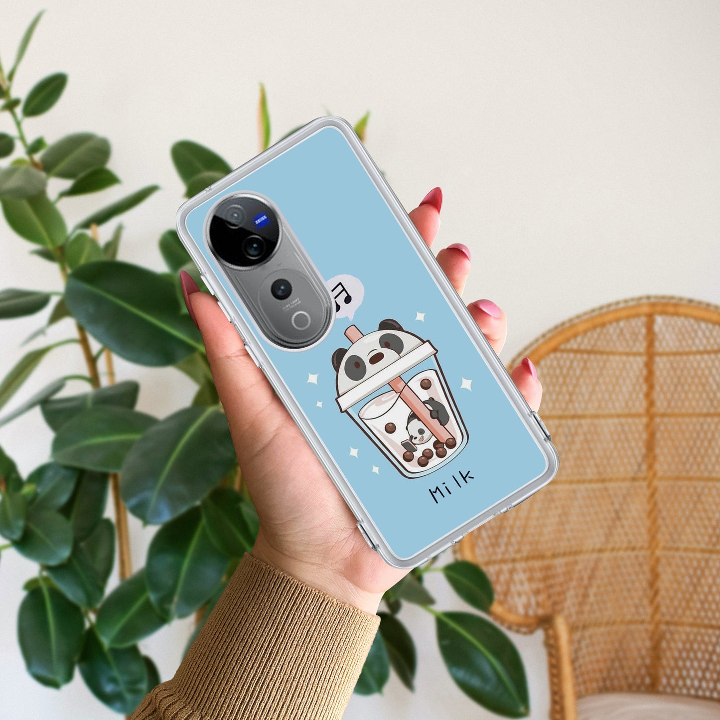 Cartoon Milk Tea We Bare Bears Silicon Case For Vivo