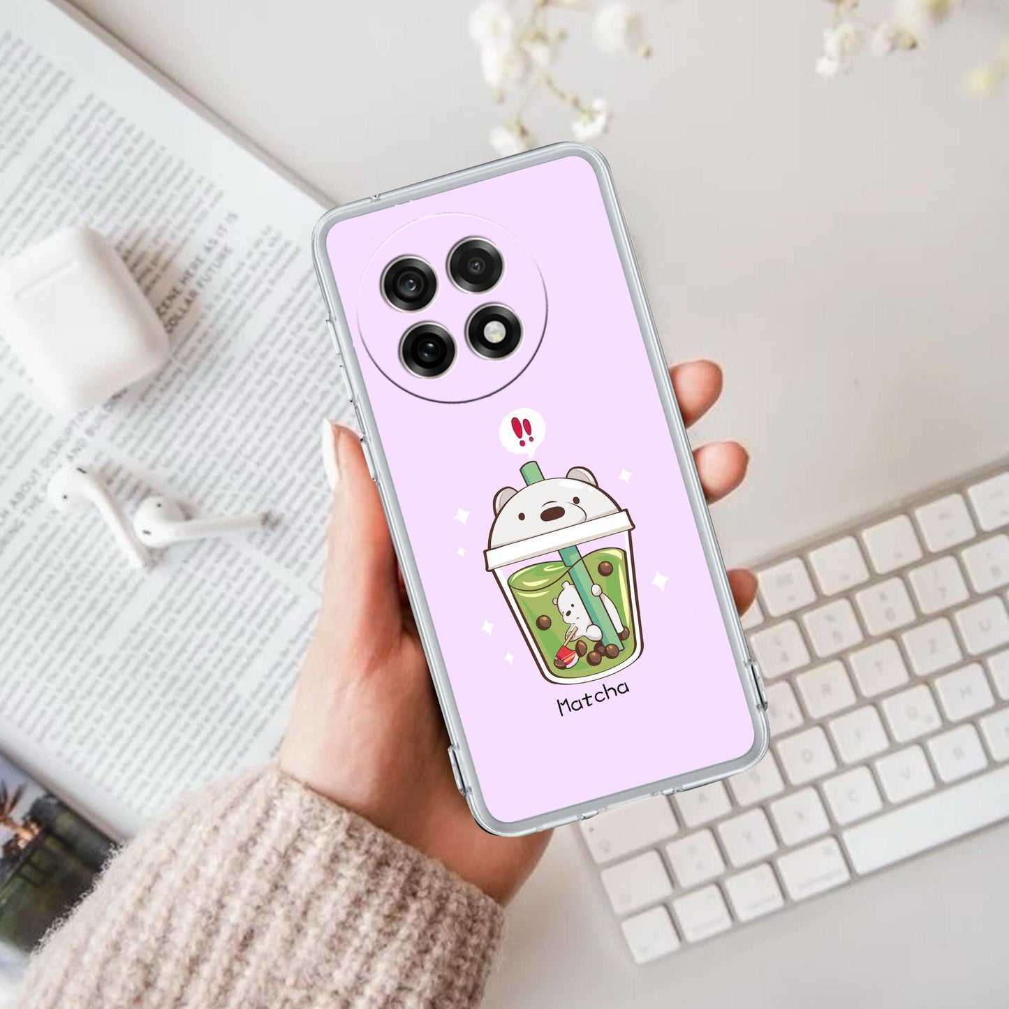 Cartoon Matcha Tea We Bare Bears Silicon Case For OnePlus