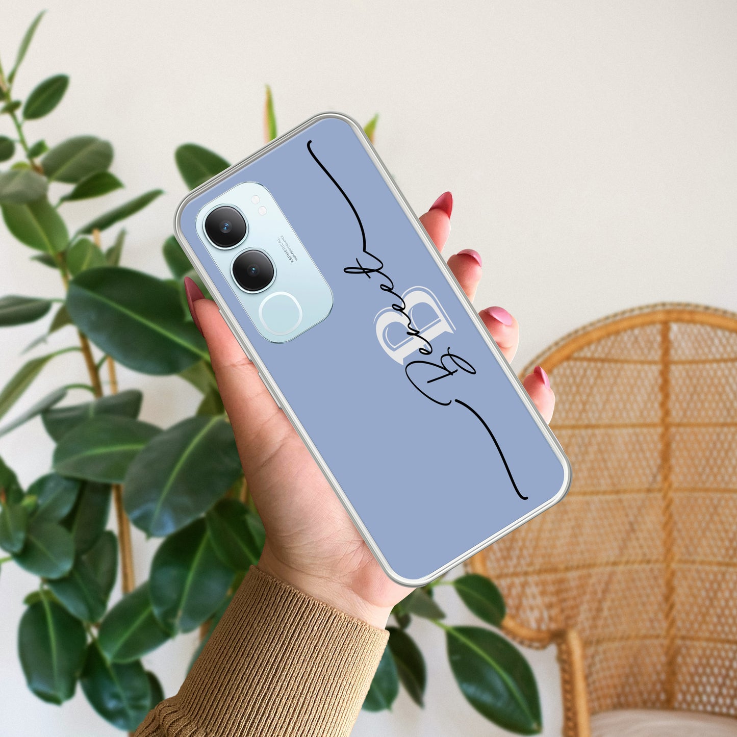 Personalized Initials Azure Silicon Case For Vivo