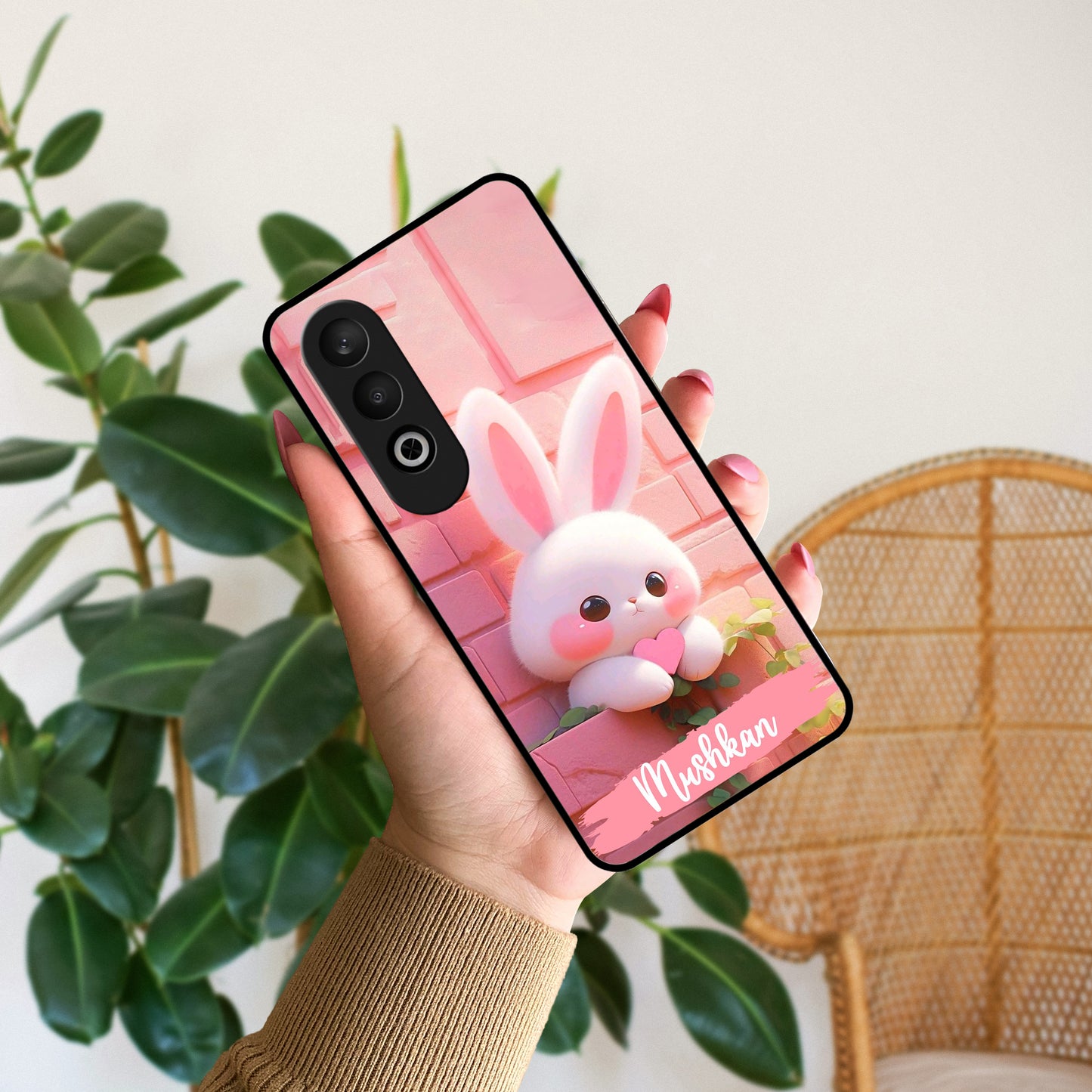 Bunny Glossy Metal Case Cover For Oppo - ShopOnCliQ