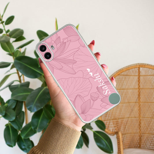 Customized luxury Peach leaves Transparent Silicon Case For Nothing