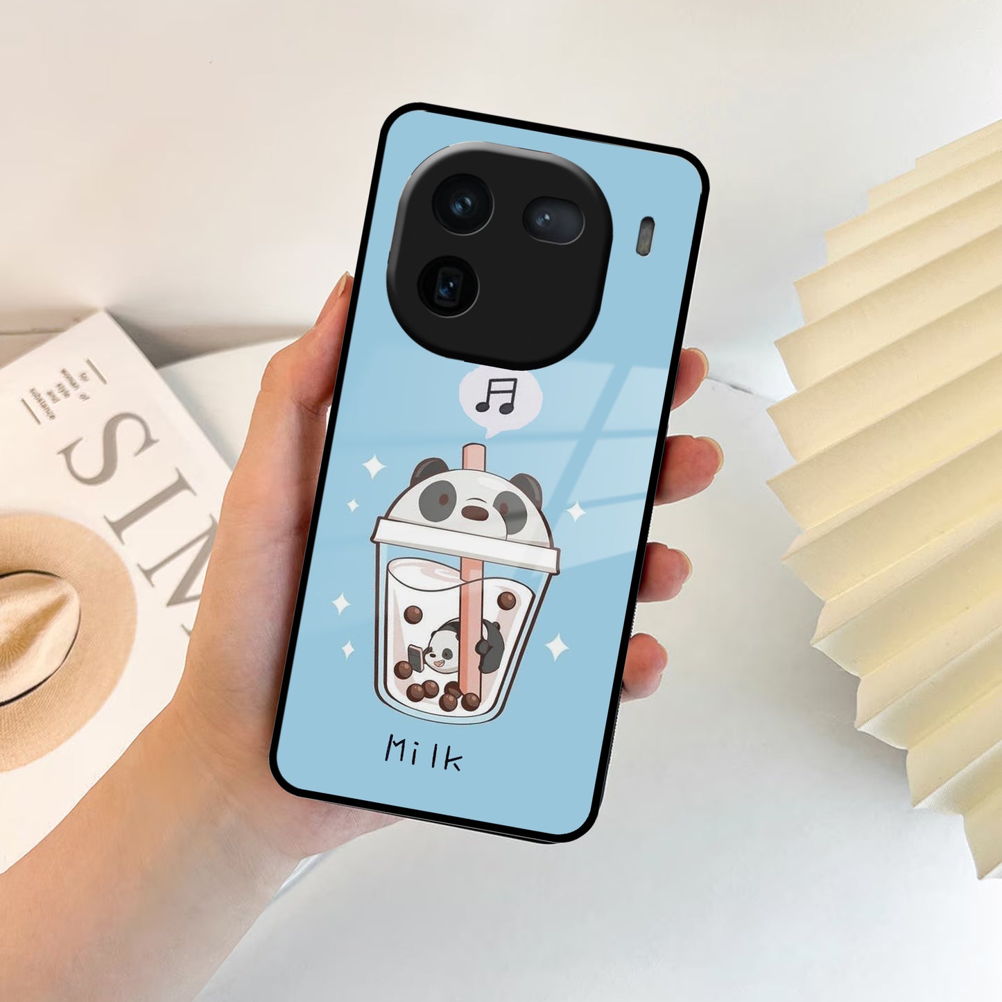 Cartoon Milk Tea We Bare Bears Glossy Metal Case Cover For Vivo