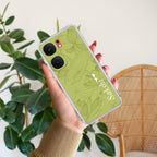 Customized luxury Mint Green leaves Transparent Silicon Case For iQOO - ShopOnCliQ
