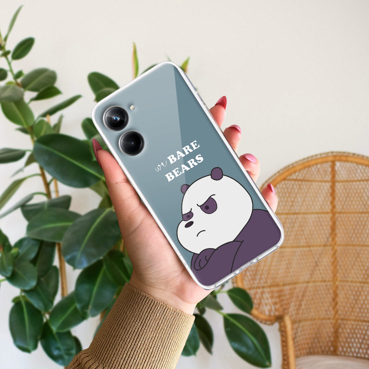 We Bare Bears Transparent Silicon Case Blue For Realme/Narzo