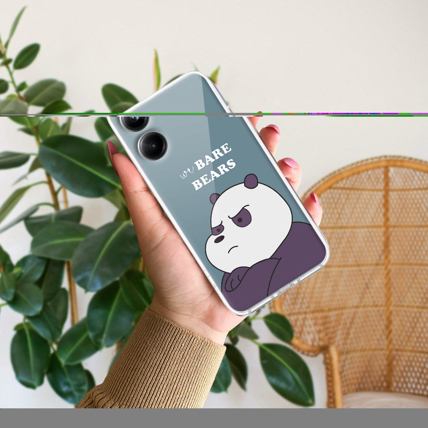 We Bare Bears Transparent Silicon Case Blue For Realme/Narzo