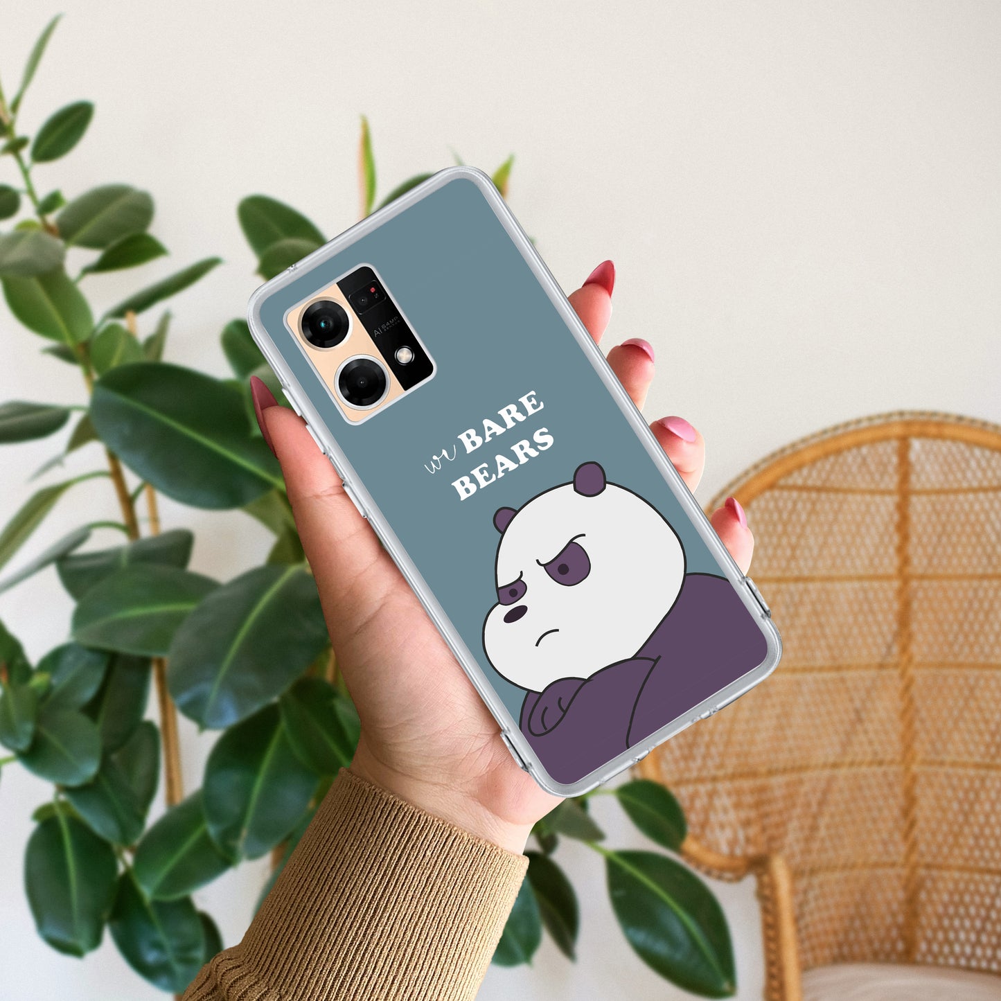 We Bare Bears Transparent Silicon Case Blue For Oppo