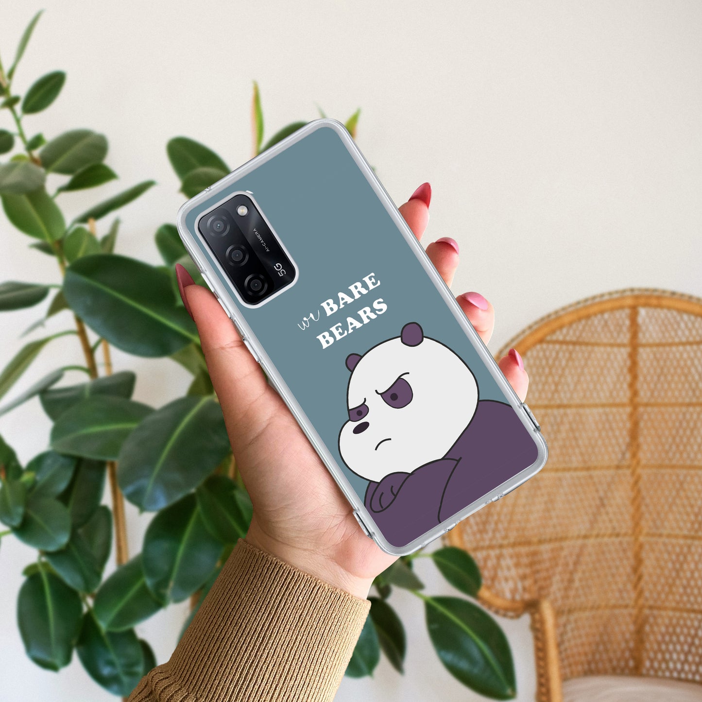 We Bare Bears Transparent Silicon Case Blue For Oppo