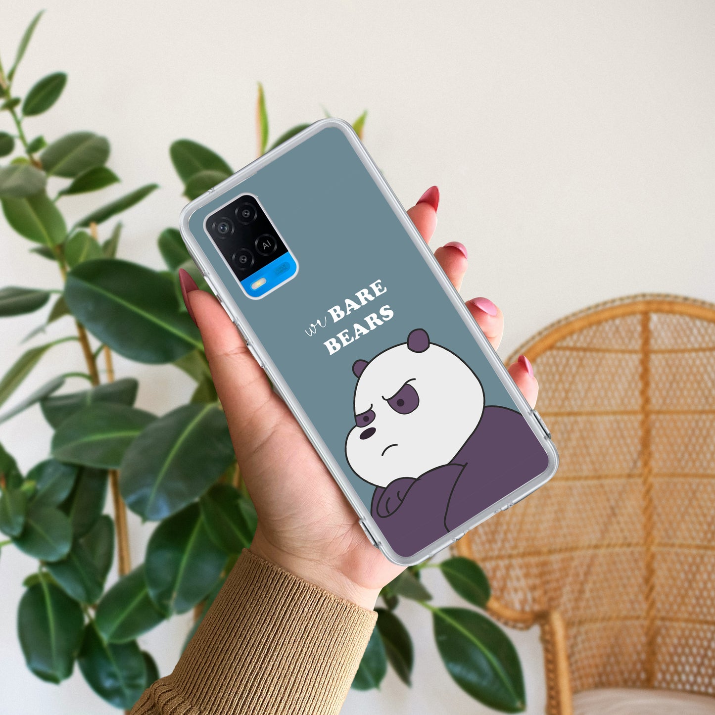 We Bare Bears Transparent Silicon Case Blue For Oppo