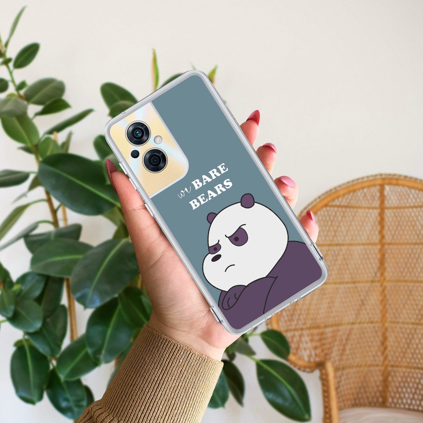 We Bare Bears Transparent Silicon Case Blue For Oppo