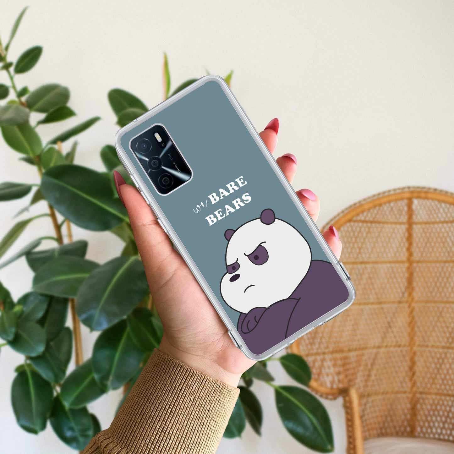 We Bare Bears Transparent Silicon Case Blue For Oppo