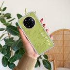 Customized luxury Mint Green leaves Transparent Silicon Case For Realme 12X 5G