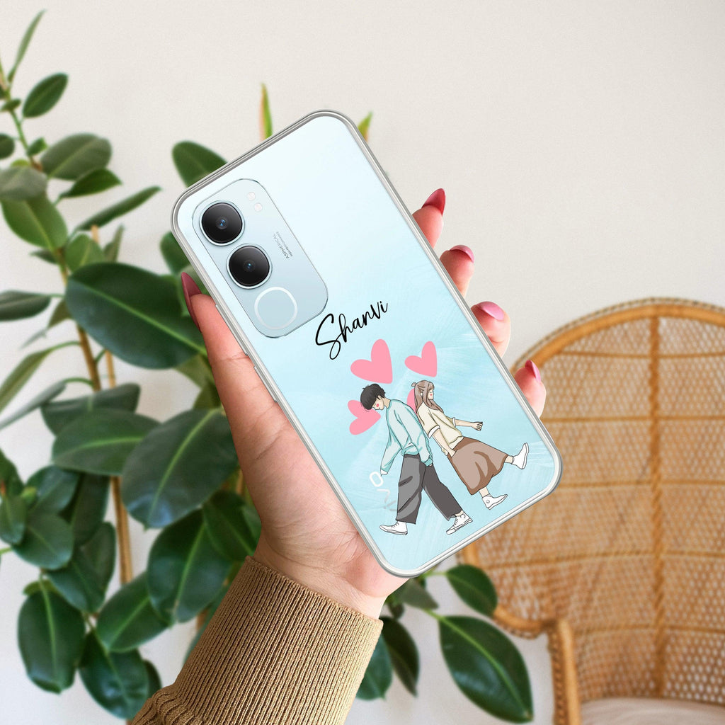 Love Couple Customize Transparent Silicon Case For Vivo Y29 5G