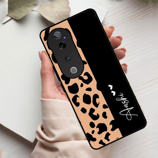 Leopard Glossy Metal Case Cover For Vivo