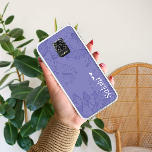 Customized luxury Purple leaves Transparent Silicon Case For Redmi/Xiaomi