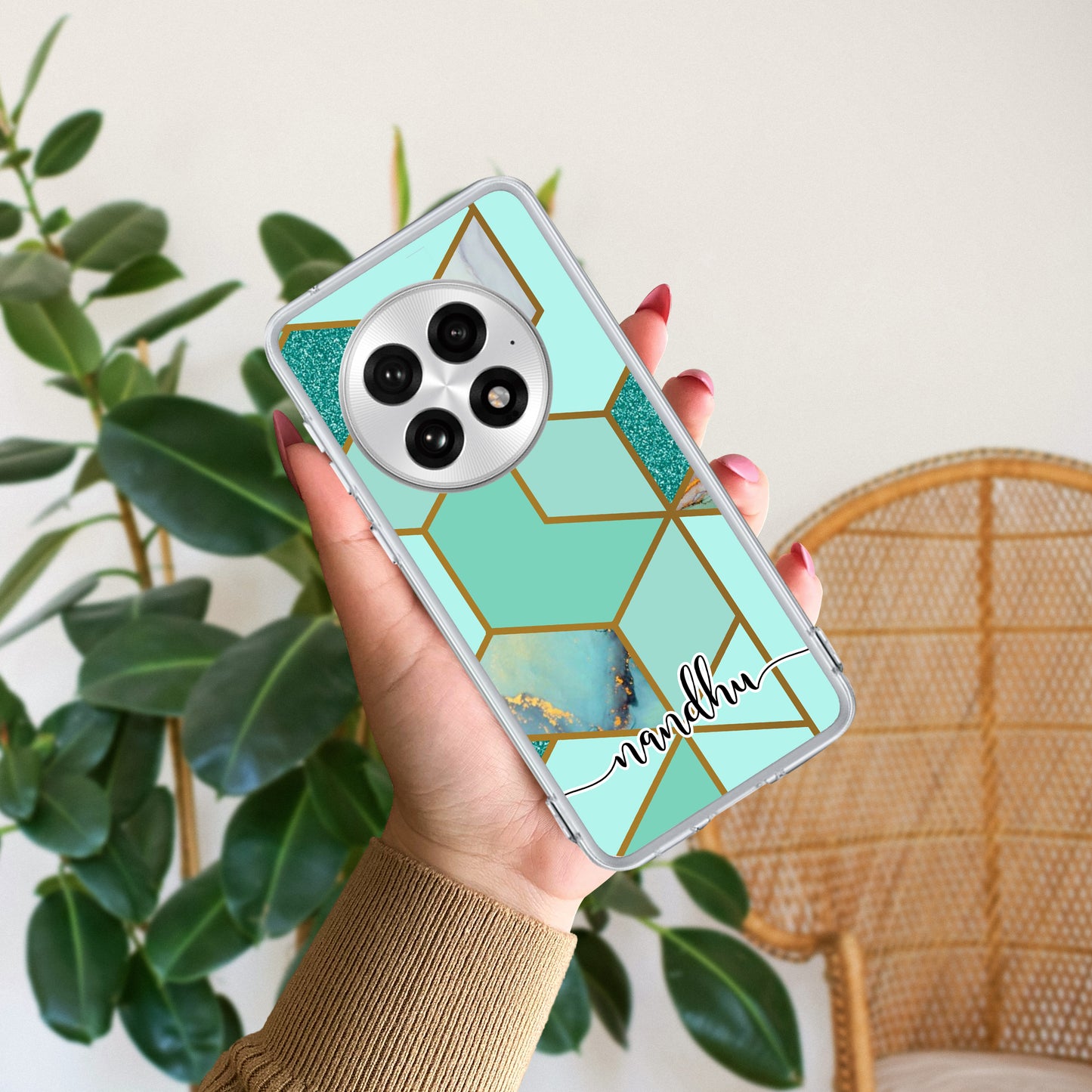 Marble Green Customize Transparent Silicon Case For OnePlus - ShopOnCliQ