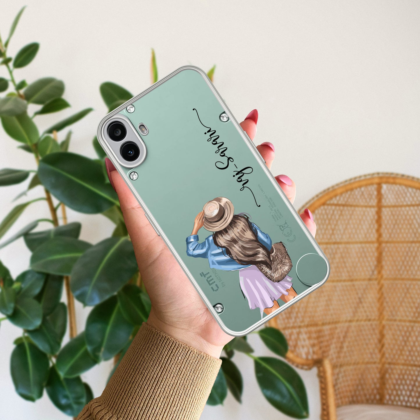 Girl With Hat Customize Transparent Silicon Case For Nothing