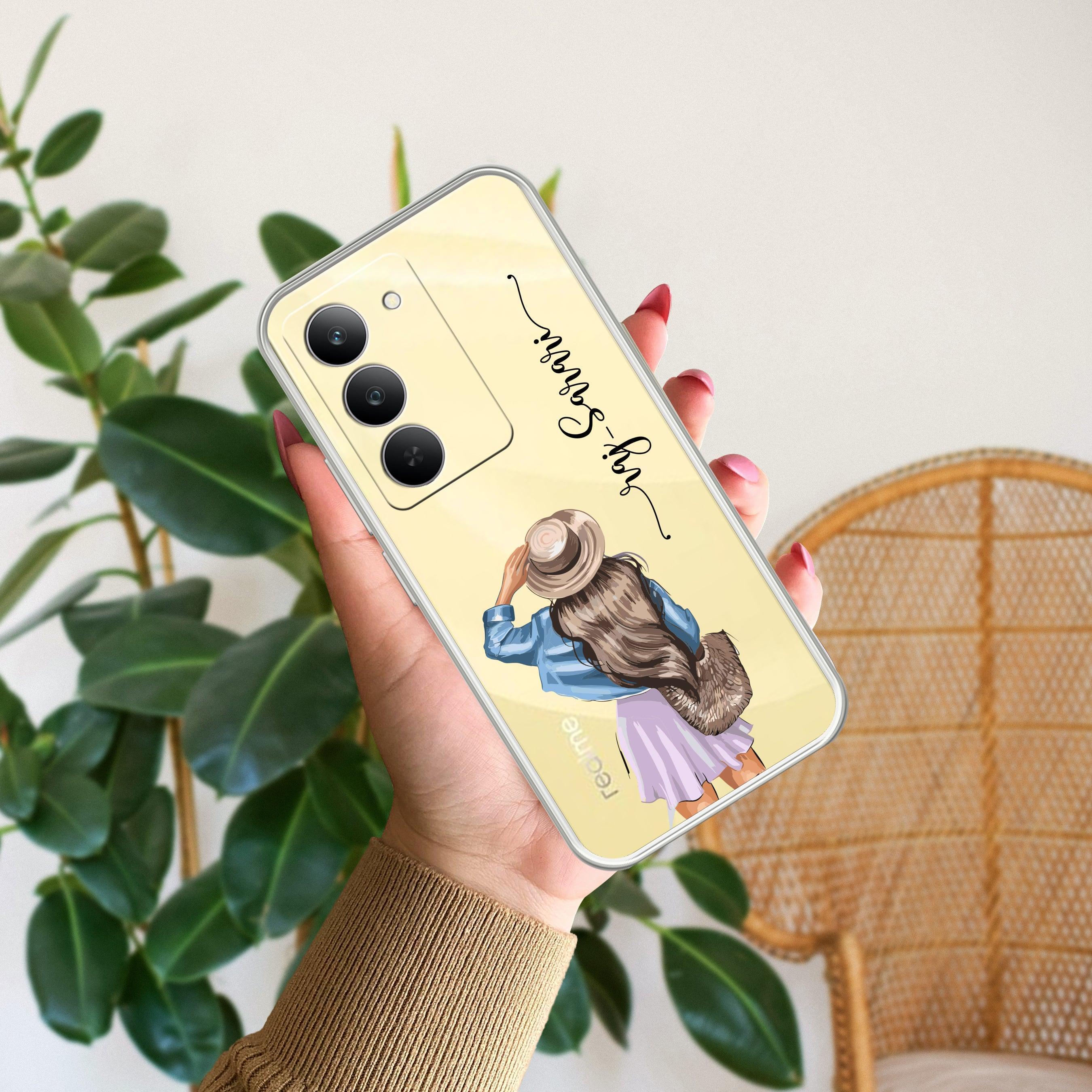 Girl With Hat Customize Anti Yelllow Case For Realme 14x 5G