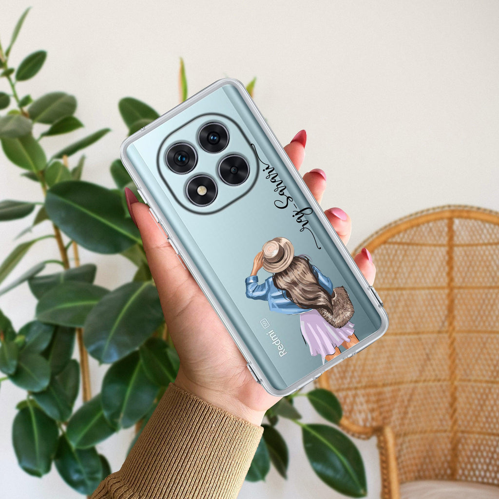 Girl With Hat Customize Transparent Silicon Case For Redmi/Xiaomi