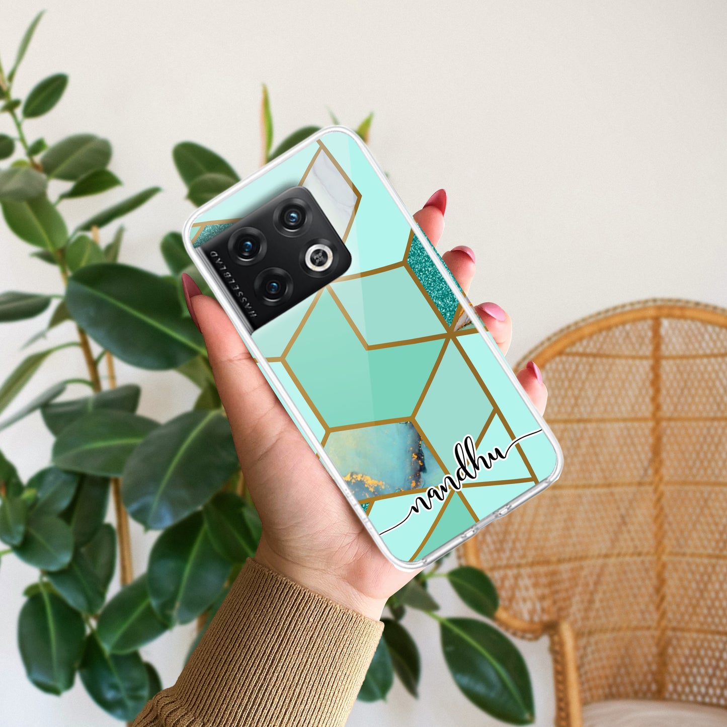 Marble Green Customize Transparent Silicon Case For OnePlus