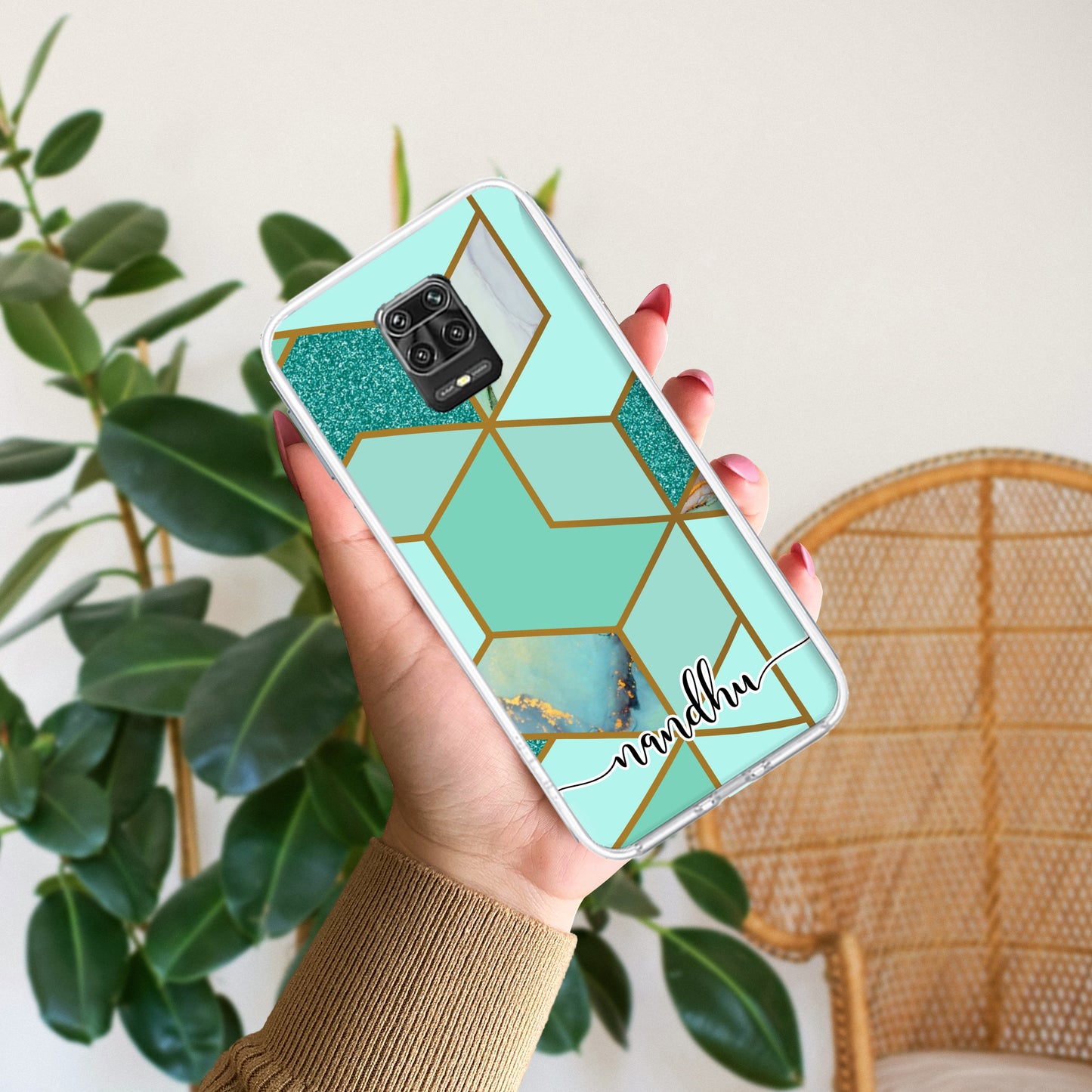 Marble Green Customize Transparent Silicon Case For Poco