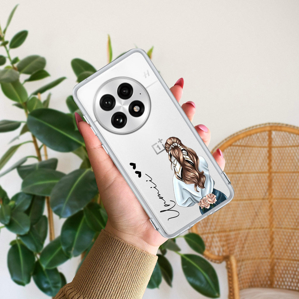 Girl With Flower Customize Transparent Silicon Case For OnePlus - ShopOnCliQ