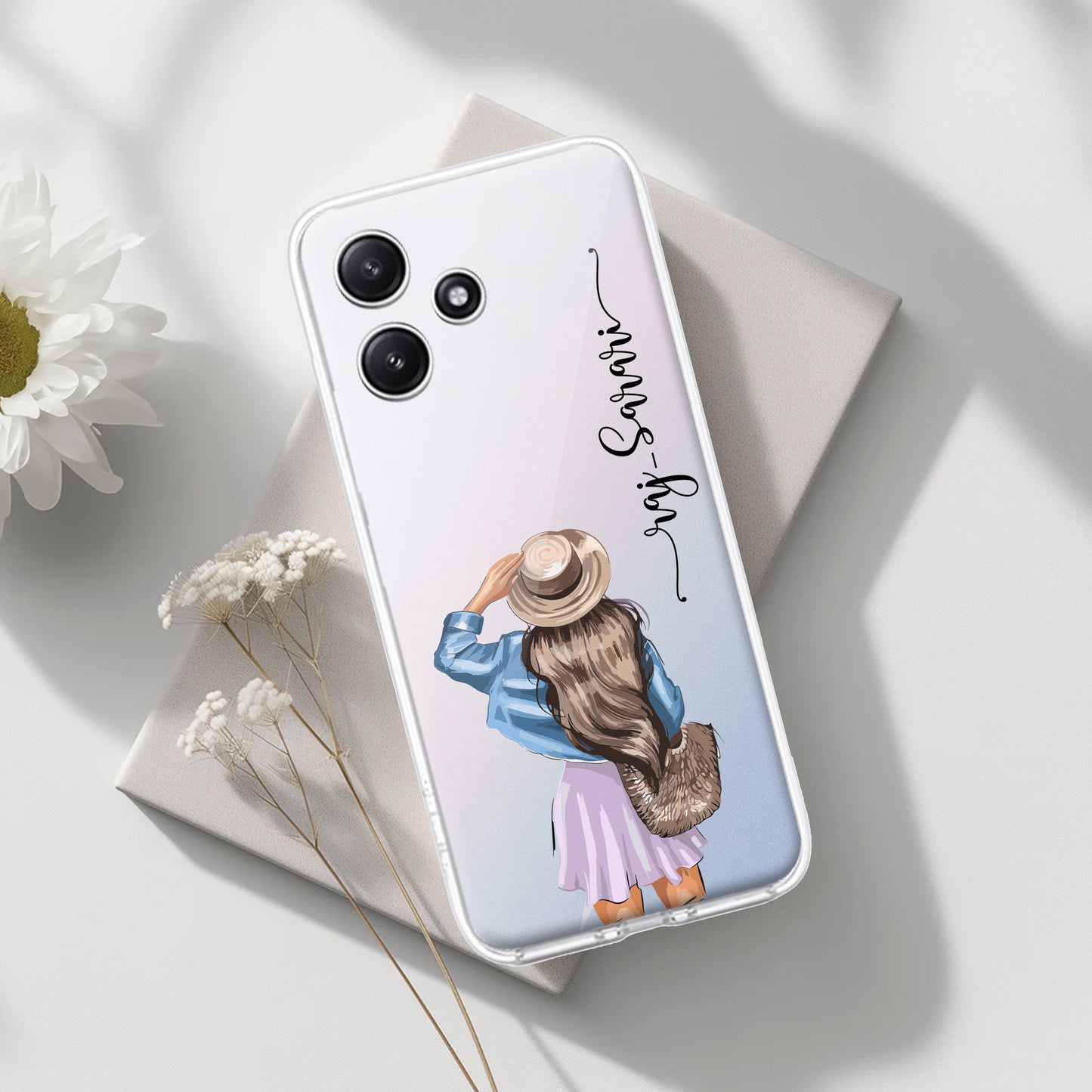 Girl With Hat Customize Transparent Silicon Case For Redmi/Xiaomi