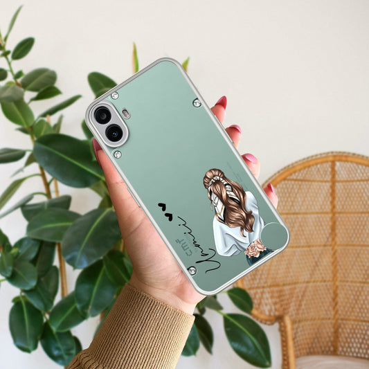 Girl With Flower Customize Transparent Silicon Case For Nothing