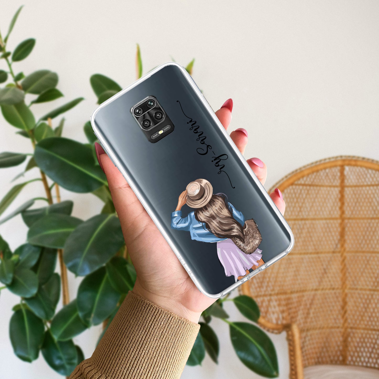 Girl With Hat Customize Transparent Silicon Case For Redmi/Xiaomi