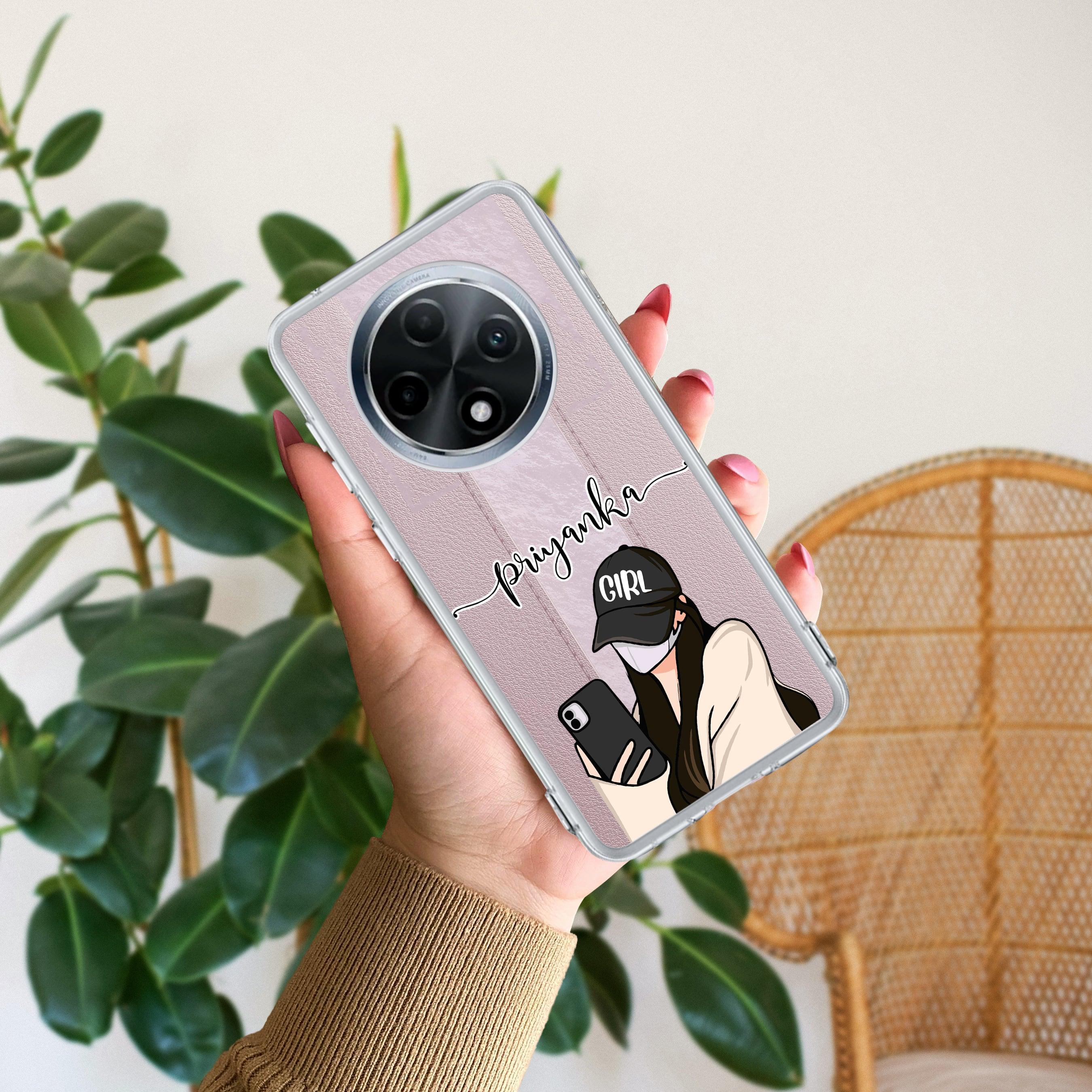 Stylish Girl With Cap Customize Transparent Silicon Case For OPPO Reno 14 Pro 5G