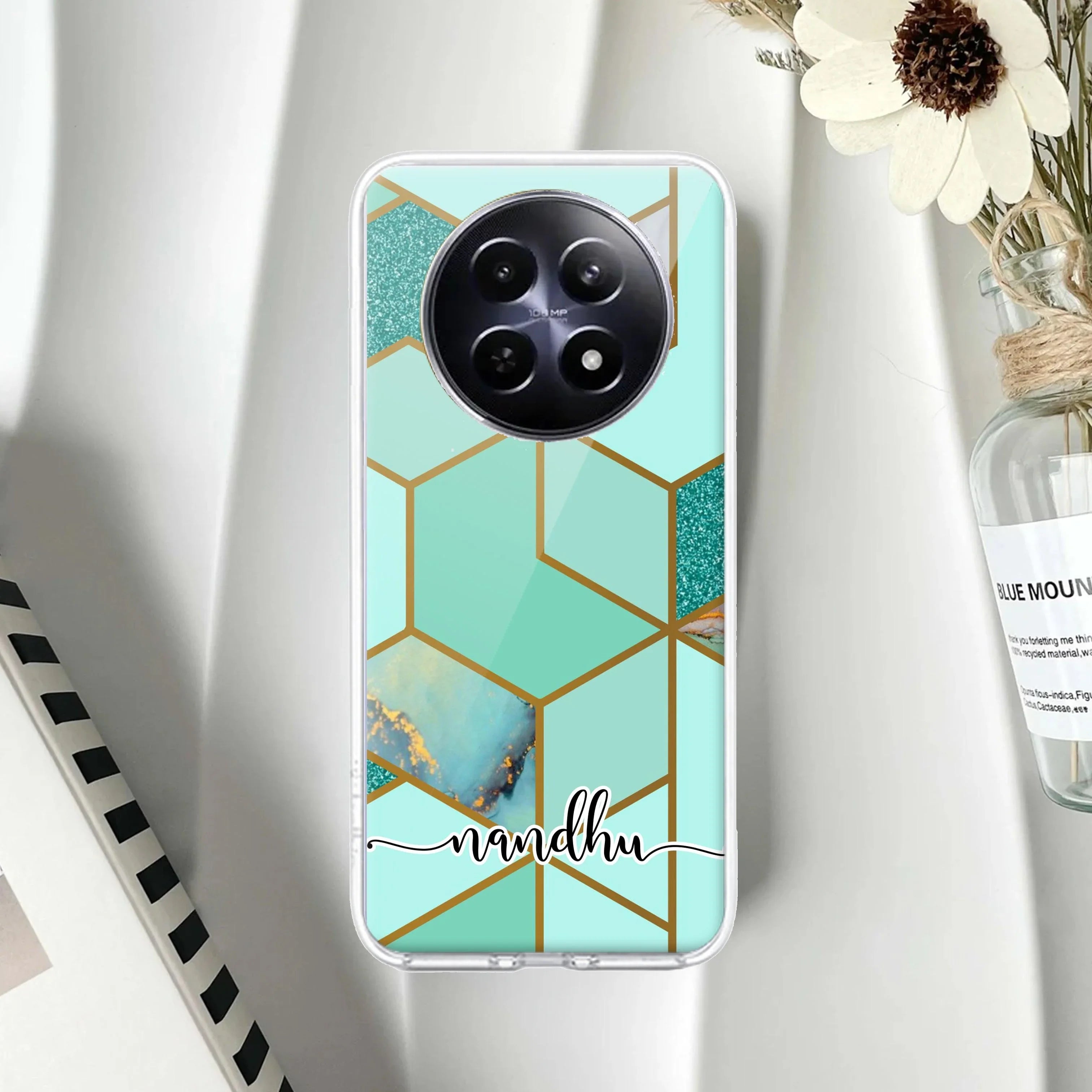 Marble Green Customize Anti Yelllow Case For Realme 14 Pro Lite 5G