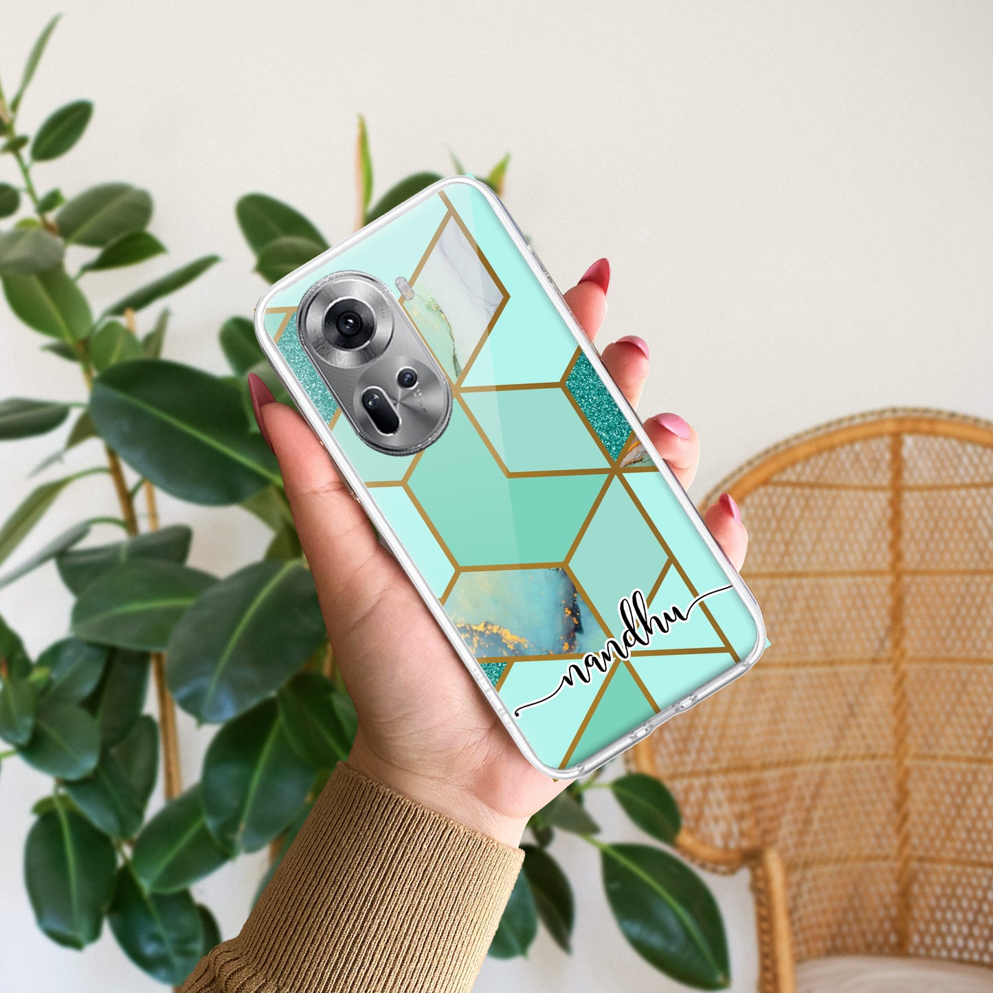 Marble Green Customize Transparent Silicon Case For Oppo