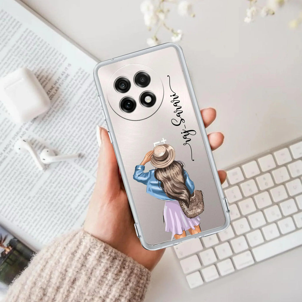 Girl With Flower Customize Transparent Silicon Case For OnePlus Nord CE 2 Lite