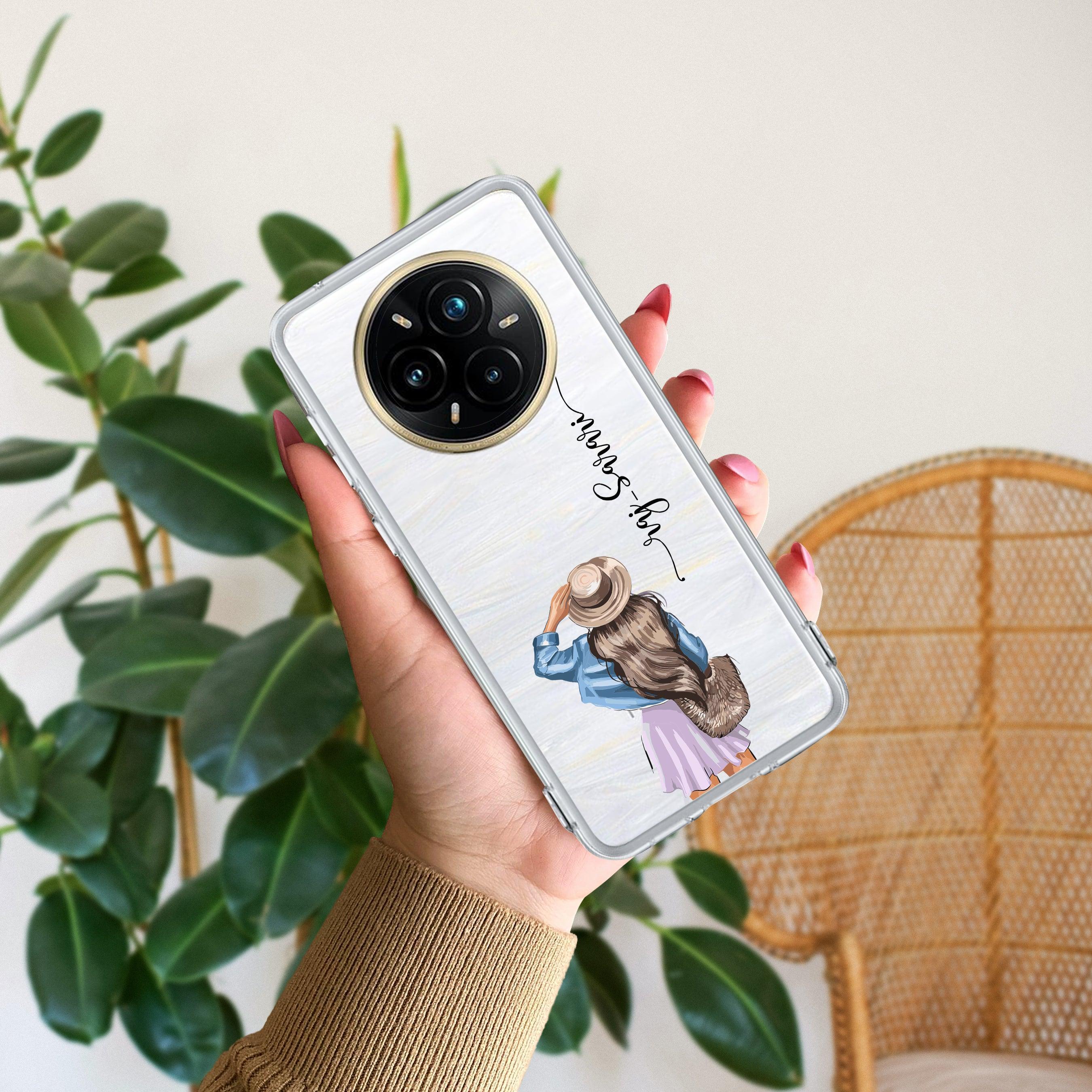 Girl With Hat Customize Transparent Silicon Case For Realme/Narzo