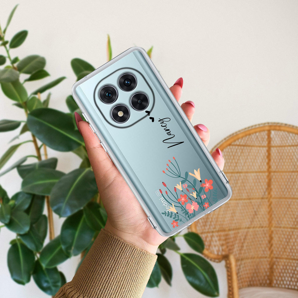 MultiColor Floral Customize Transparent Silicon Case For Mi 11i