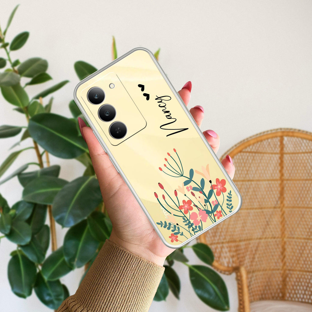 MultiColor Floral Customize Anti Yelllow Case For Realme 14x 5G