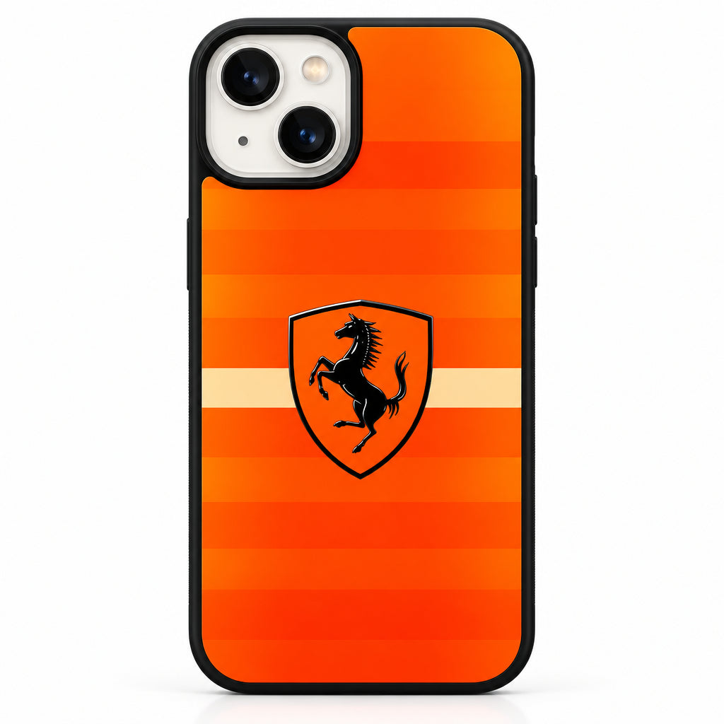 Orange Racing Horse Glass Phone Case