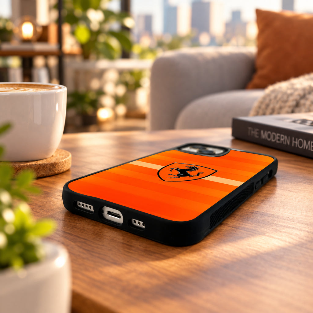 Orange Racing Horse Glass Phone Case