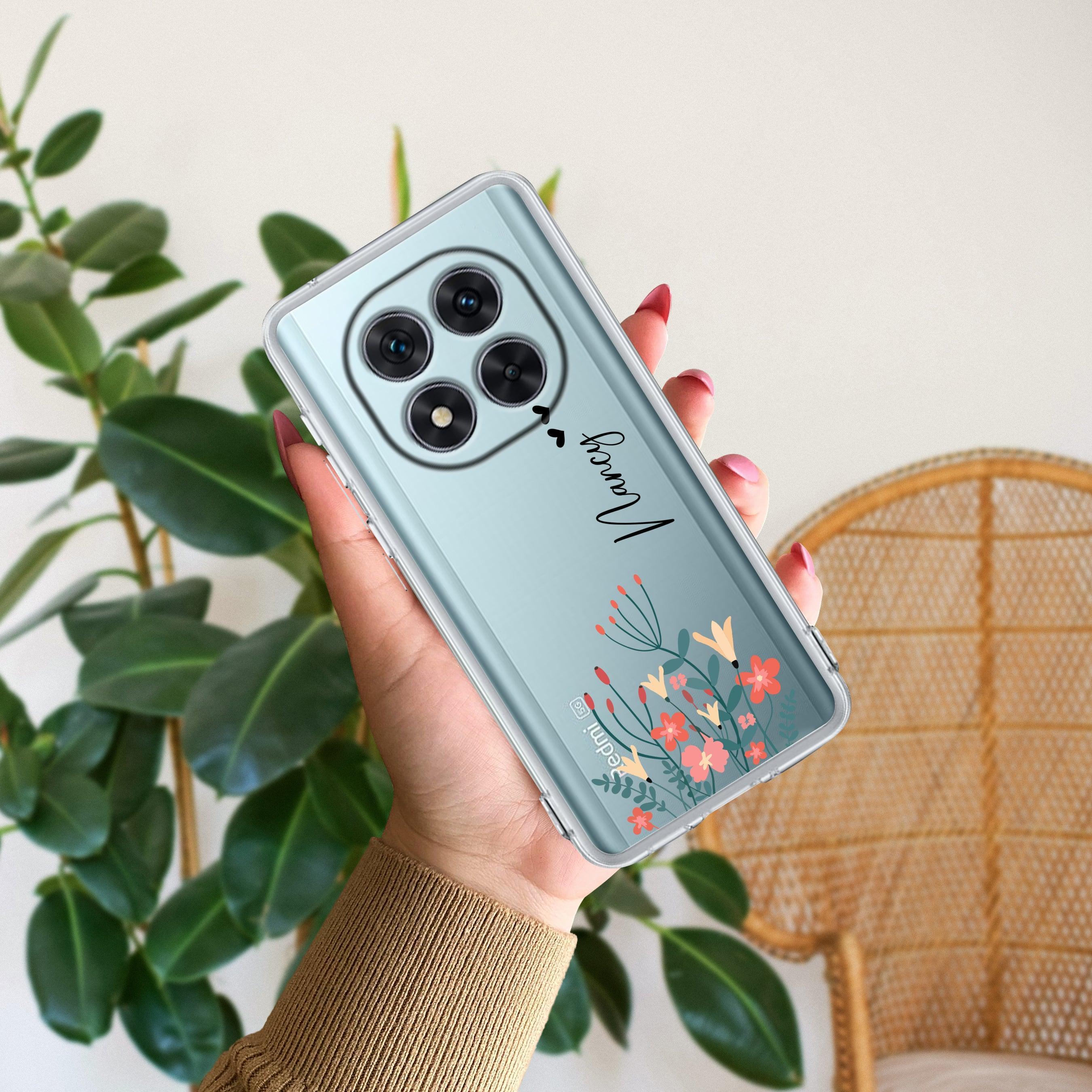 Blue Floral Customize Transparent Silicon Case For Poco - ShopOnCliQ