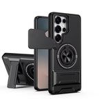Slide Camera Lens Protection Amor Shockproof Magnetic Phone Case for Samsung Galaxy S26 Ultra 5G (Black)