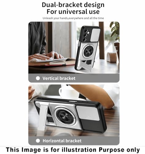 Slide Camera Lens Protection Amor Shockproof Magnetic Phone Case for Samsung Galaxy S26 Ultra 5G (Silver)