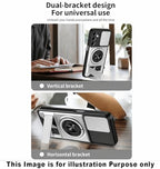 Slide Camera Lens Protection Amor Shockproof Magnetic Phone Case for Samsung Galaxy S26 Ultra 5G (Silver)
