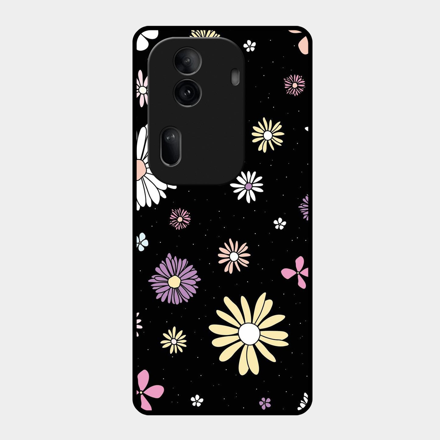 Seamless Floral  Glossy Metal Case Cover For Oppo