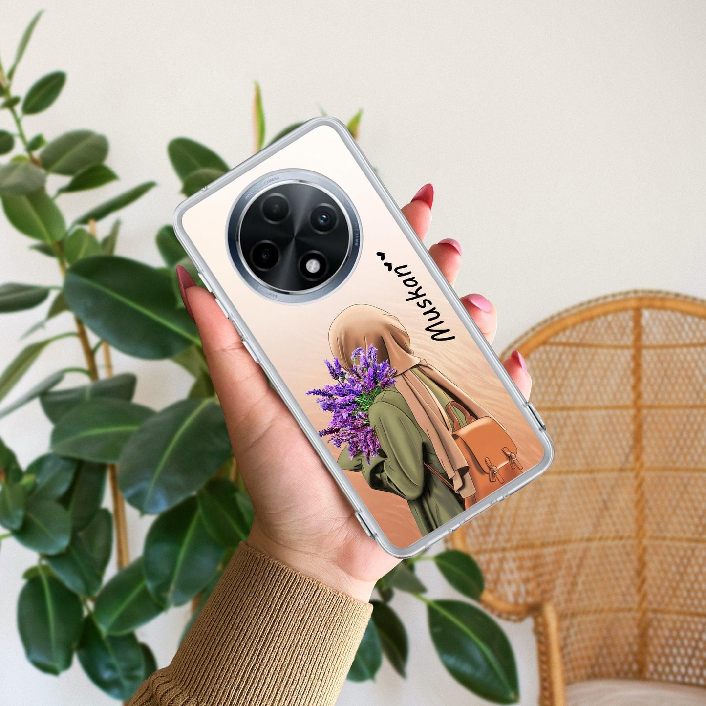 Personalized Hijab Girl Transparent Silicon Case For Oppo