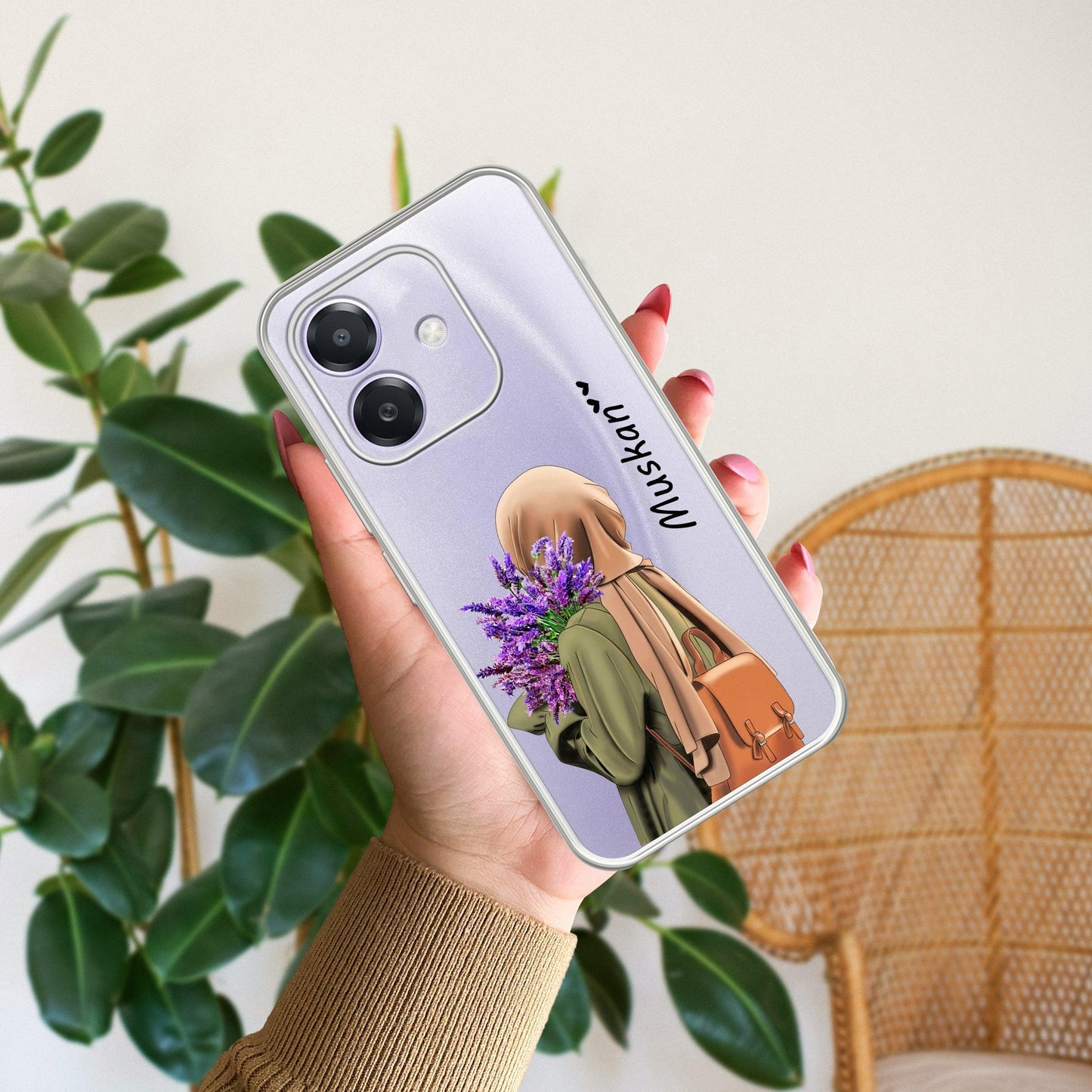 Personalized Hijab Girl Transparent Silicon Case For Oppo