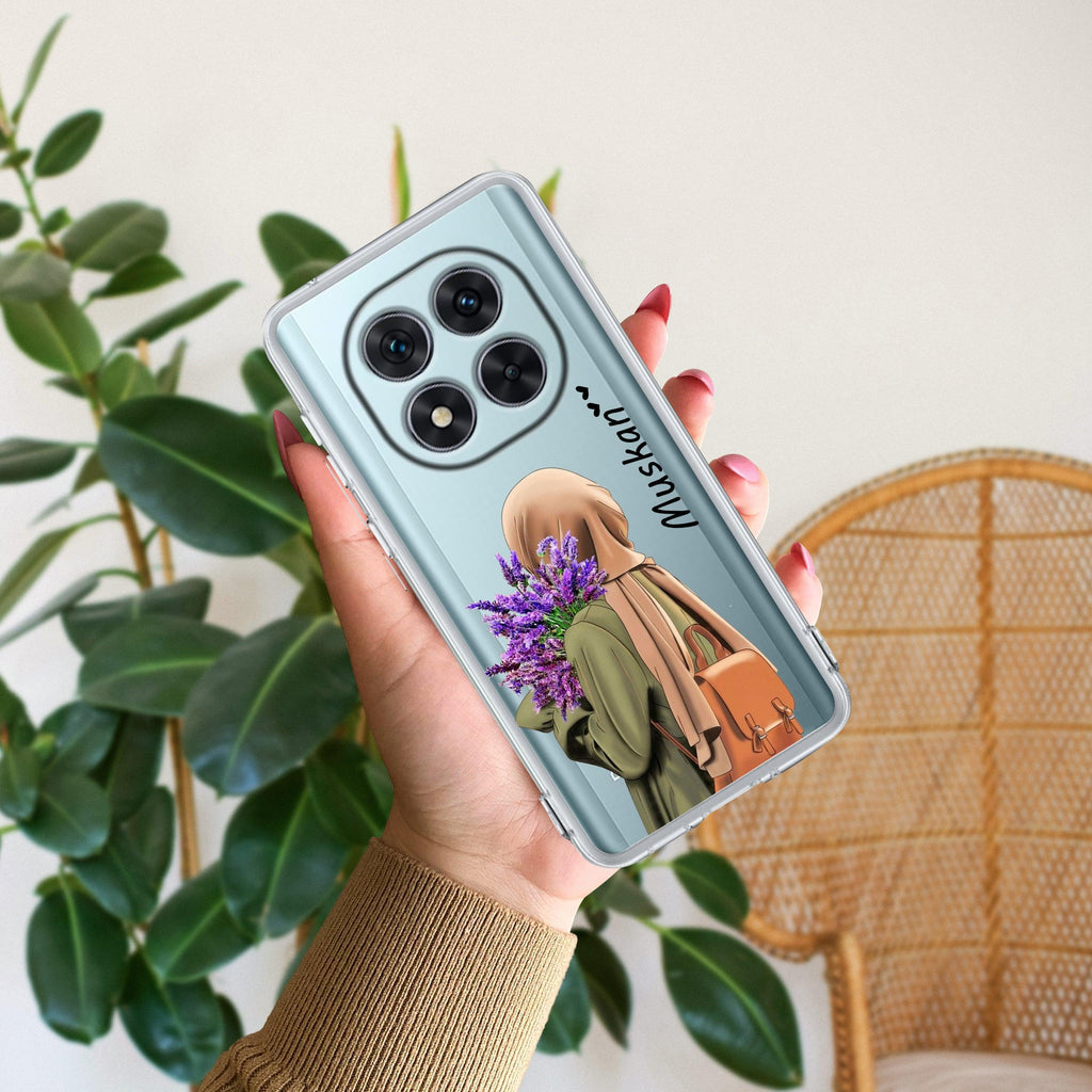 Personalized Hijab Girl Transparent Silicon Case For Redmi Note 13 Pro Plus 5G