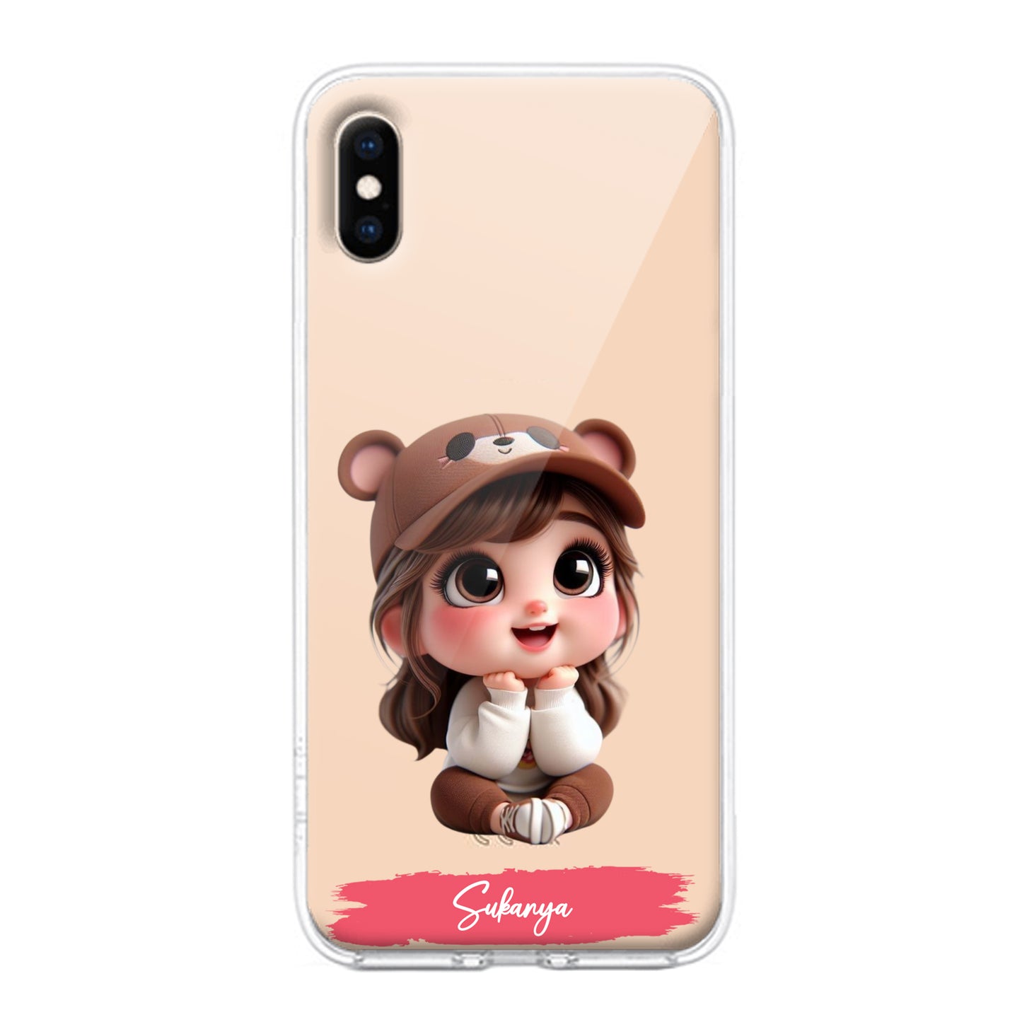 Little Girl Customize Transparent Silicon Case For iPhone