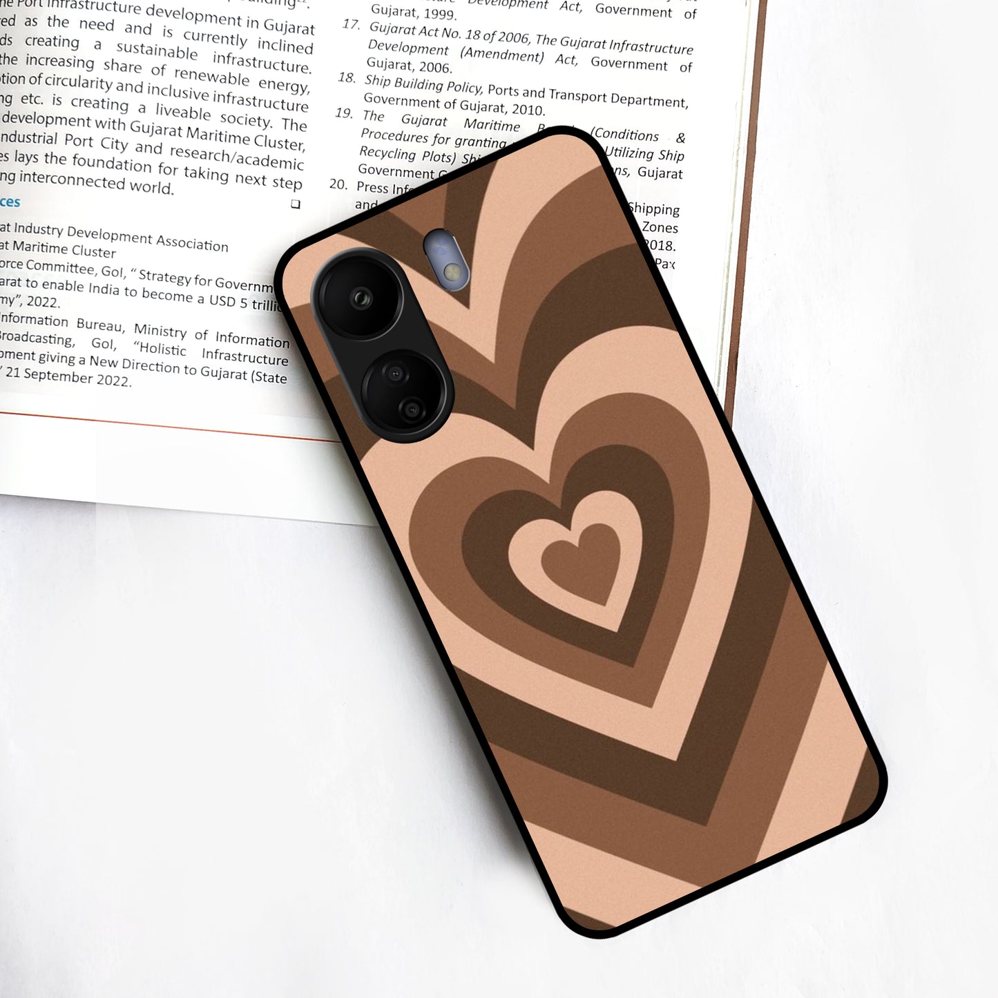 Latte Love Pattern Glossy Metal Case Cover For Redmi