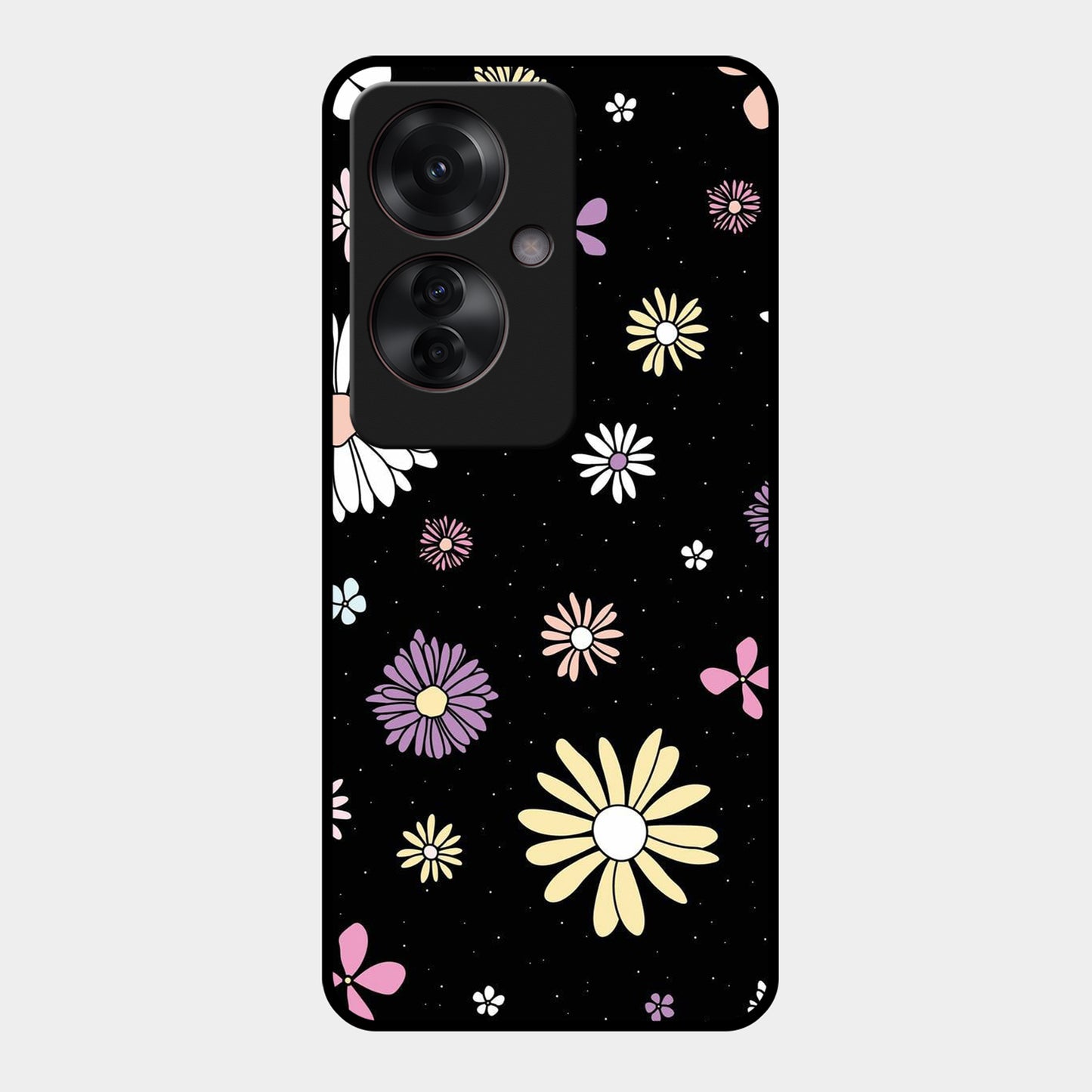 Seamless Floral  Glossy Metal Case Cover For Oppo